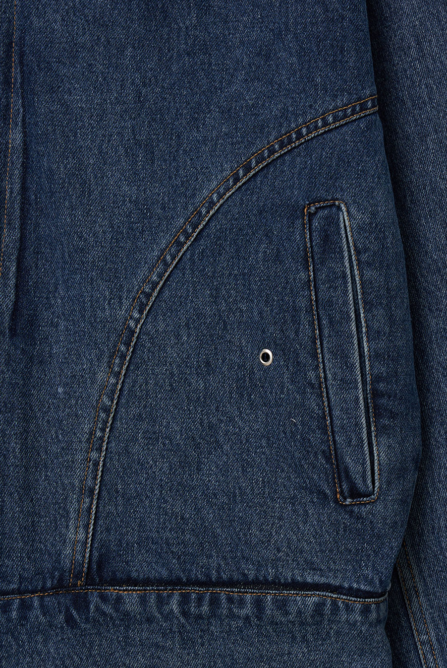 Bulky zipper denim Jacket - Deep blue