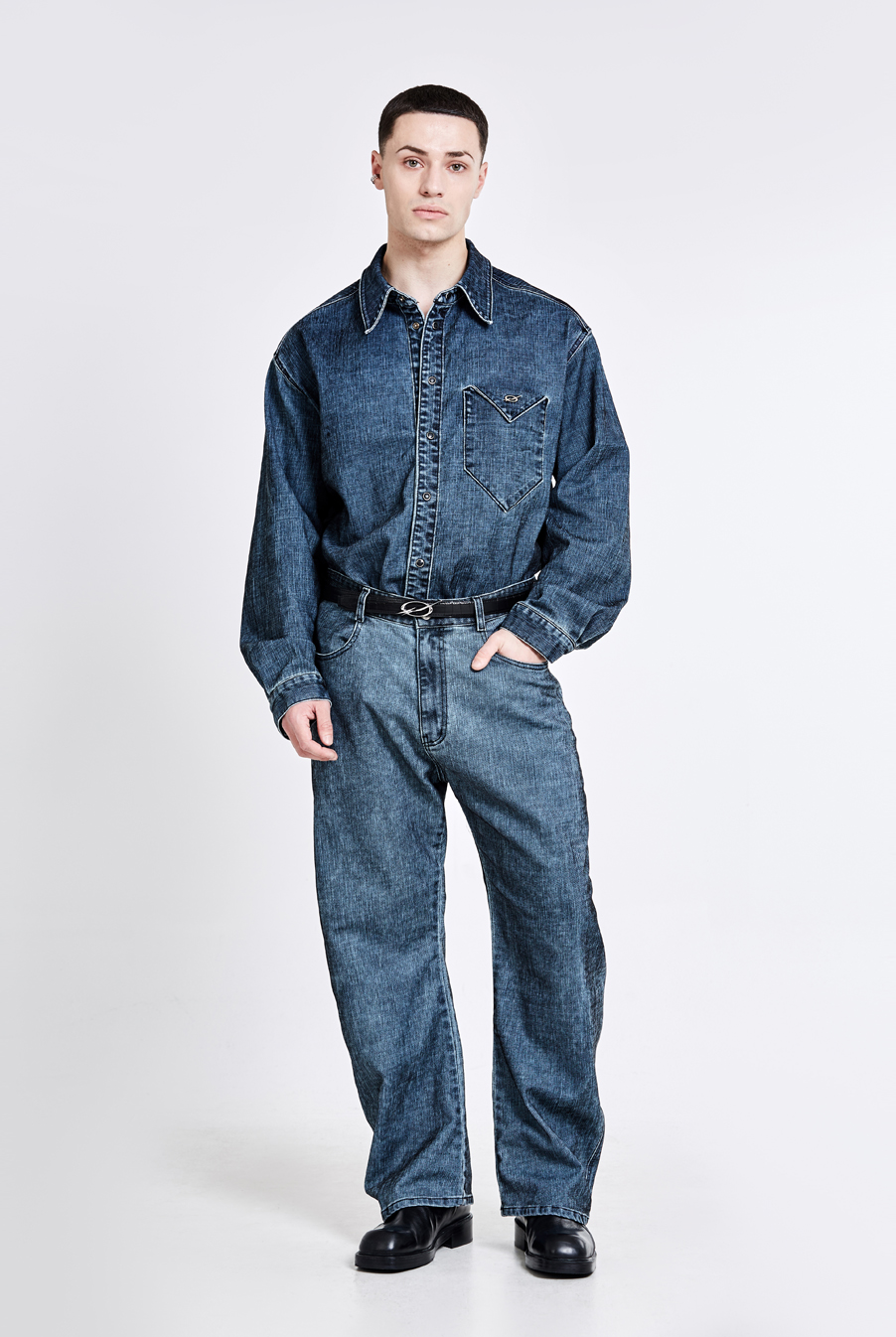 Triangle denim shirt - Velvet blue