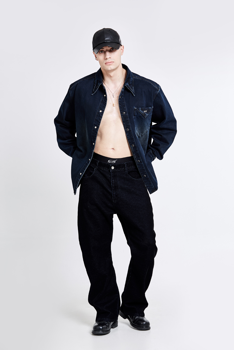 Triangle Denim shirt - Dark blue