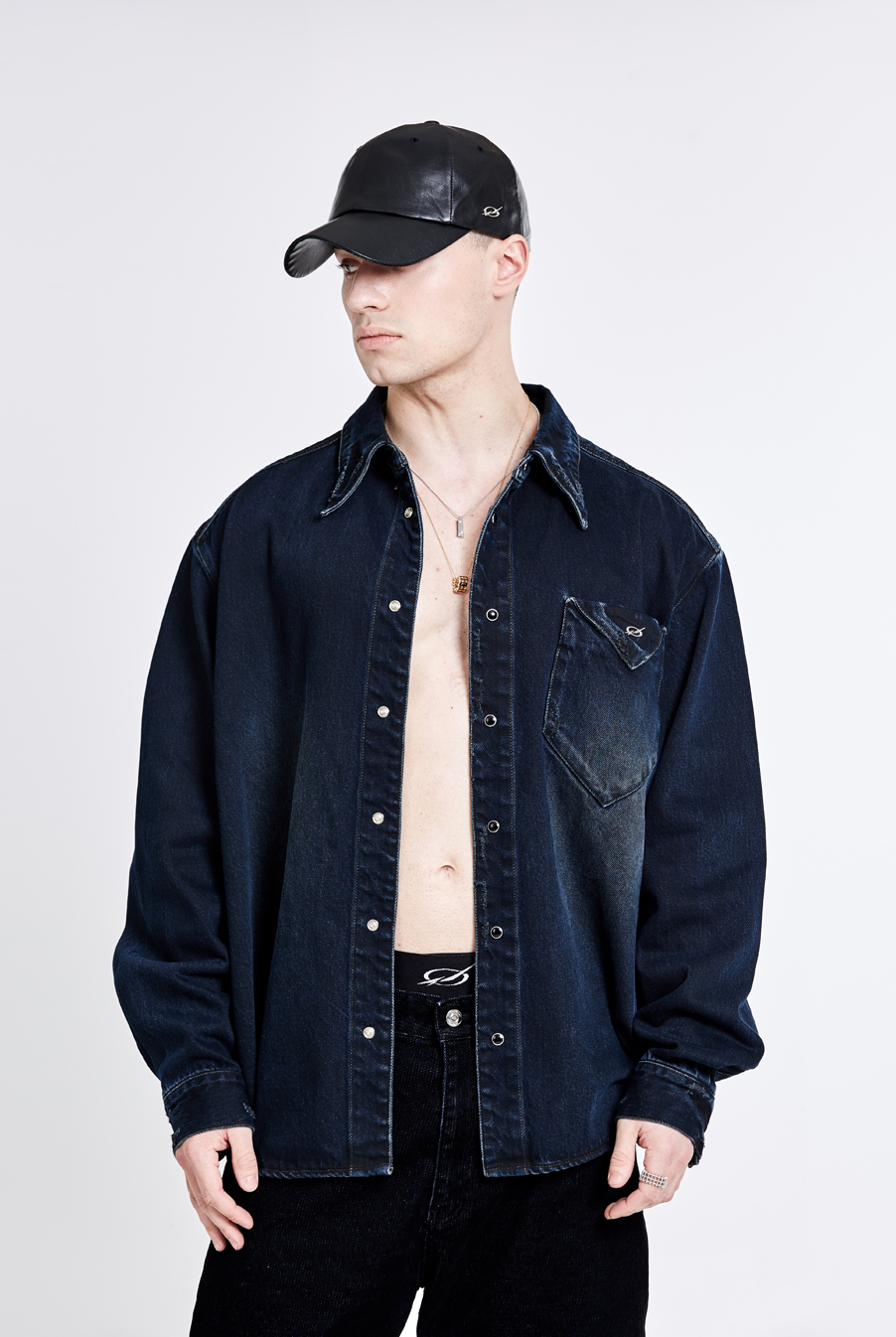 Triangle Denim shirt - Dark blue