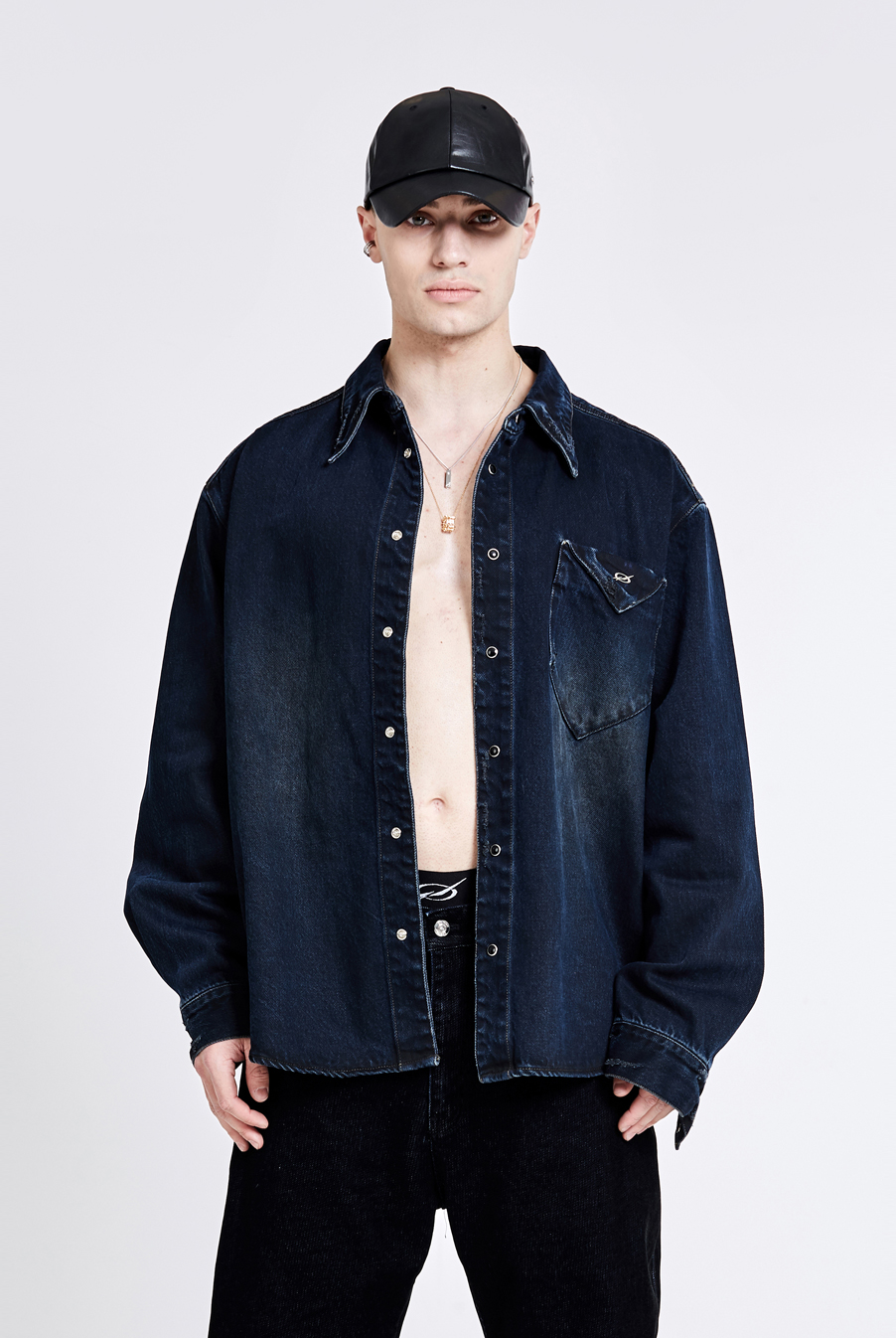 Triangle Denim shirt - Dark blue