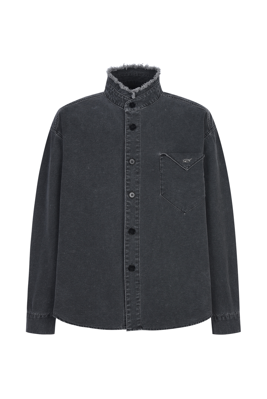 Law china collar shirt - Grey