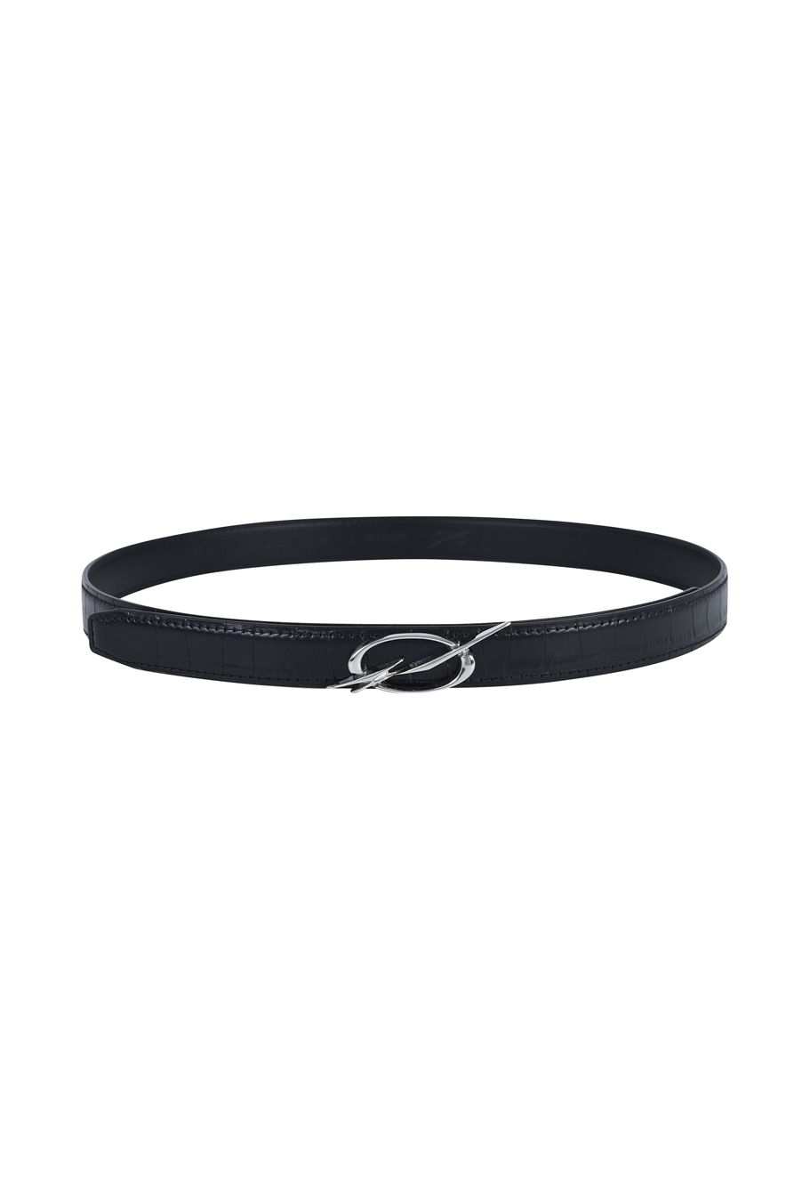 Crocodile Logo Belt - black