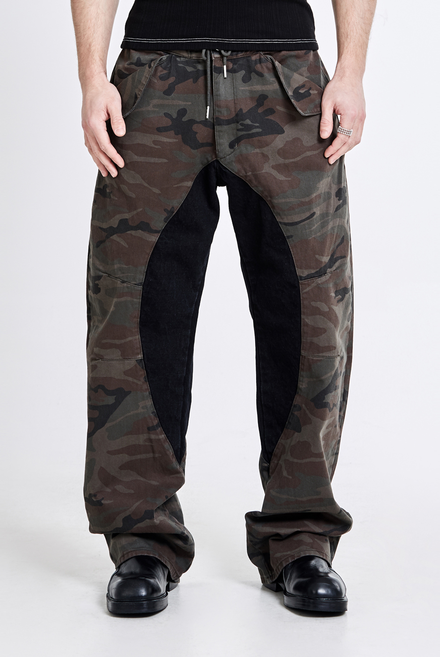 Lining cargo pants - camo black