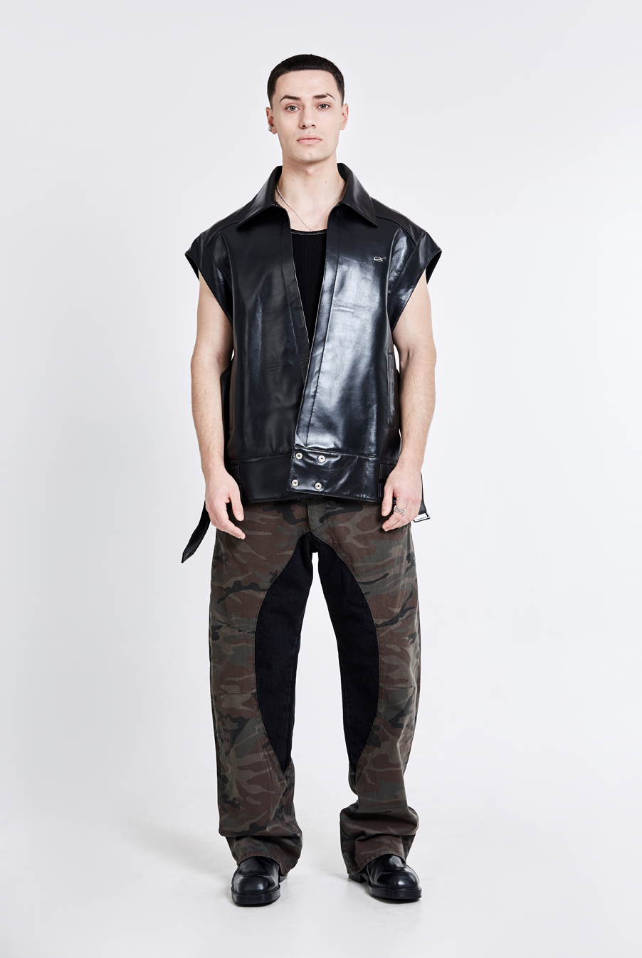 Lining cargo pants - camo black