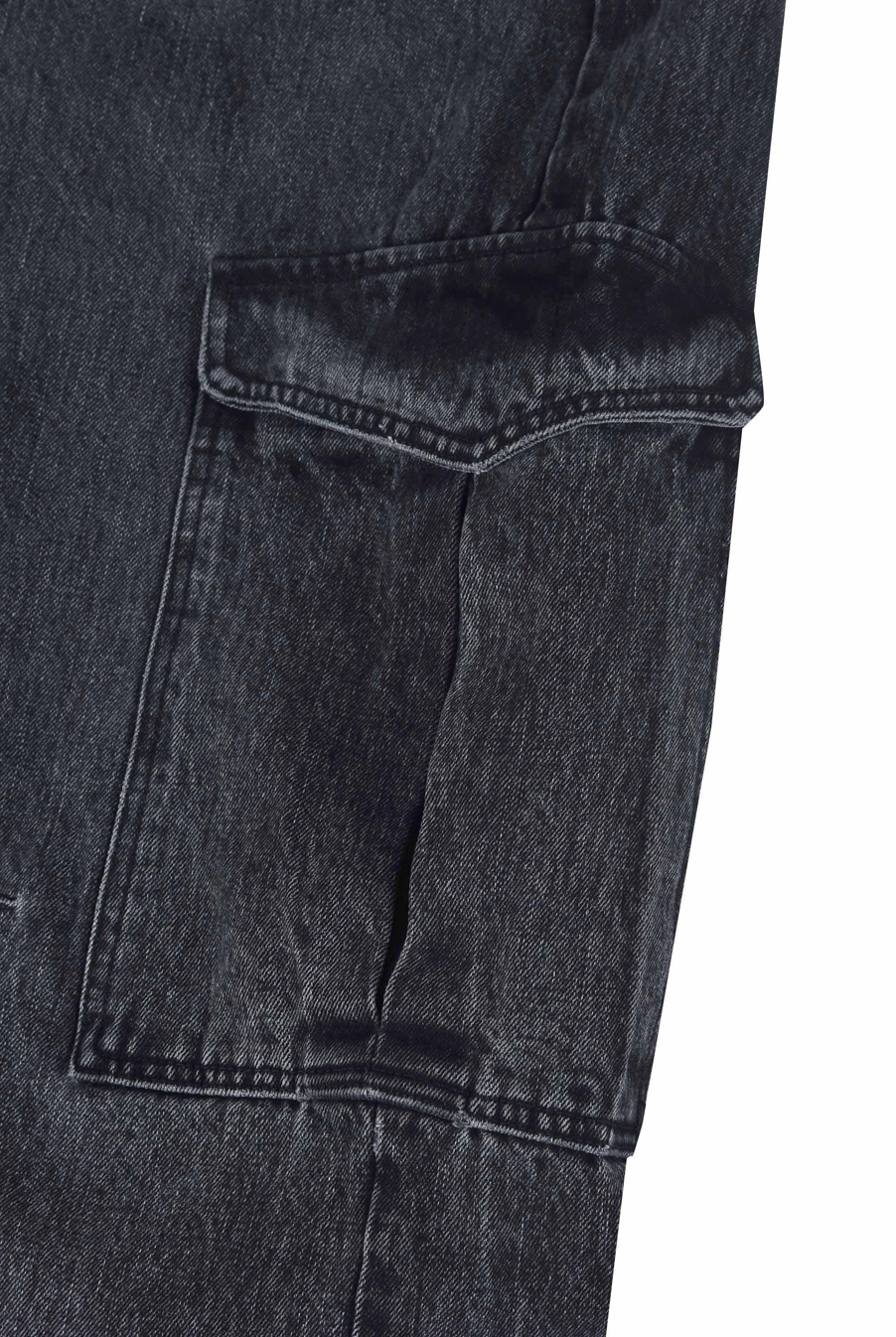 Denim cargo pants - Washed black