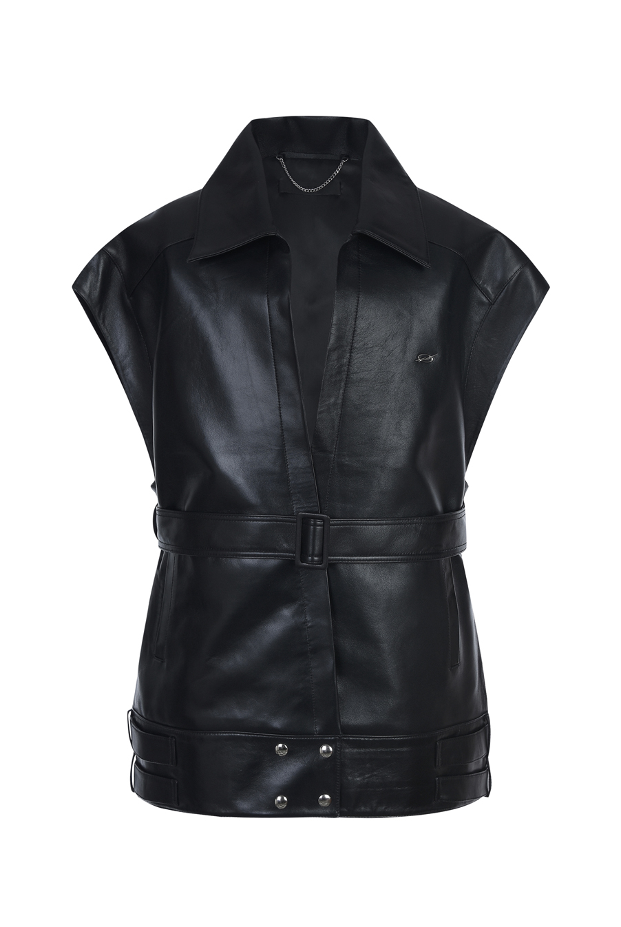 Leather Vest - black