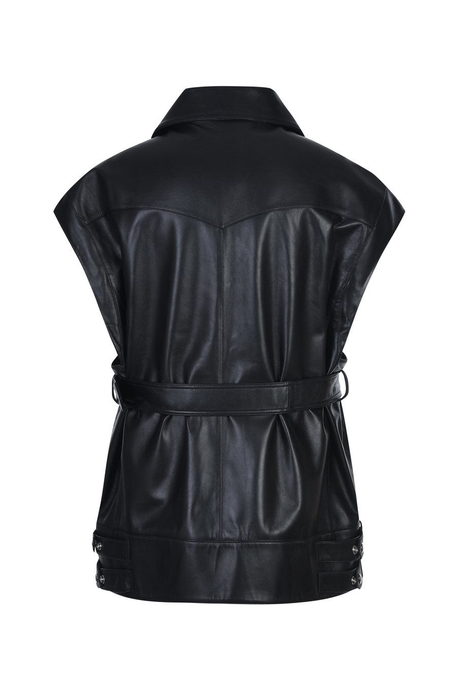 Leather Vest - black