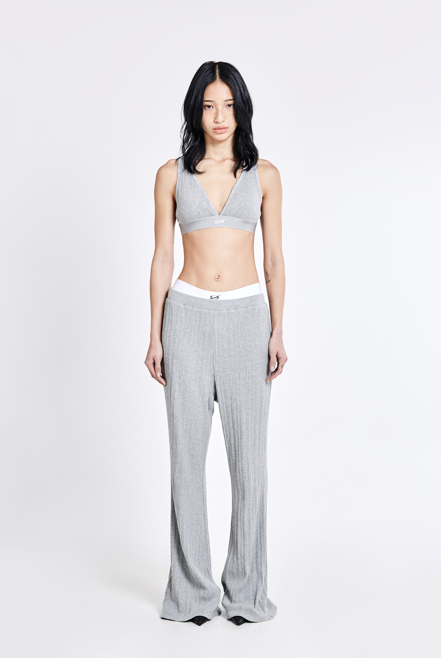 Irregular bootcut pants - Grey(woman)