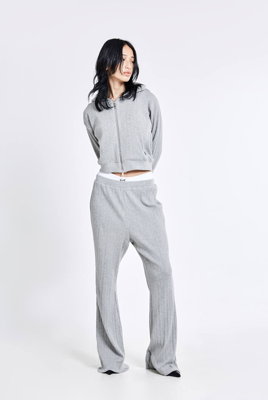 Irregular bootcut pants - Grey(woman)