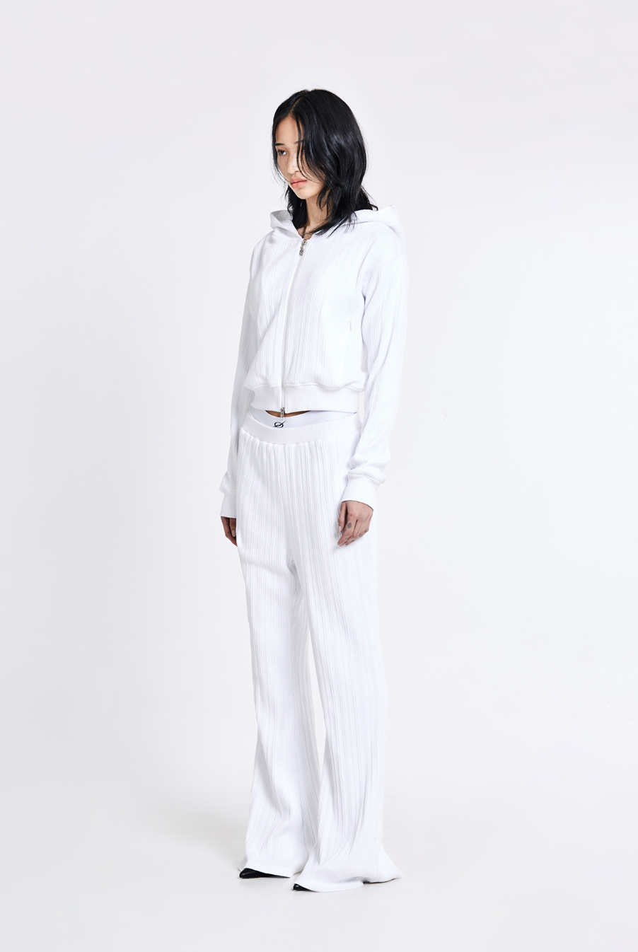 Irregular bootcut pants - White(woman)