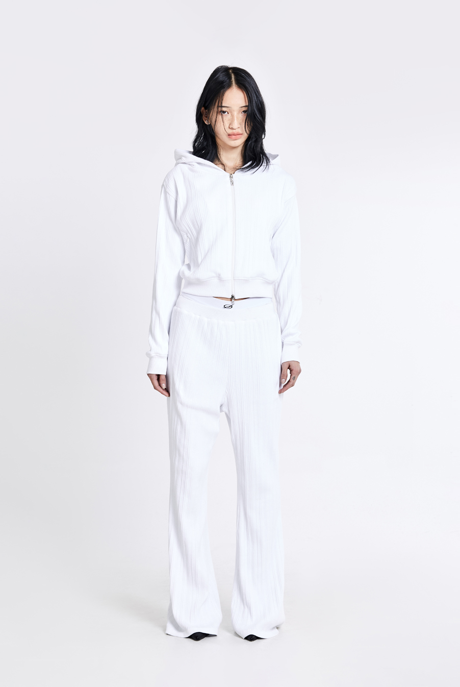 Irregular bootcut pants - White(woman)