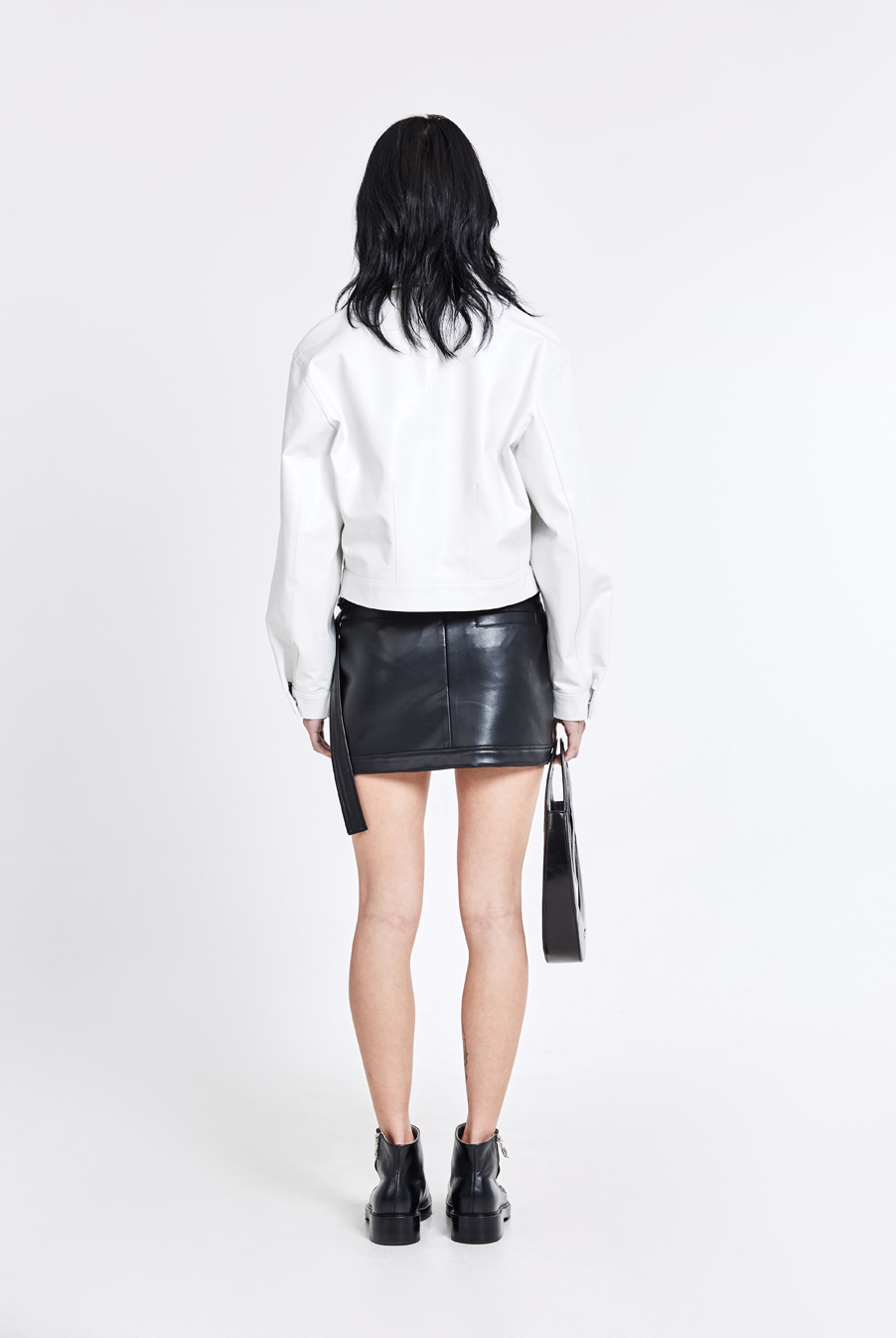 Hybrid Leather Mini Skirt - Black(woman)