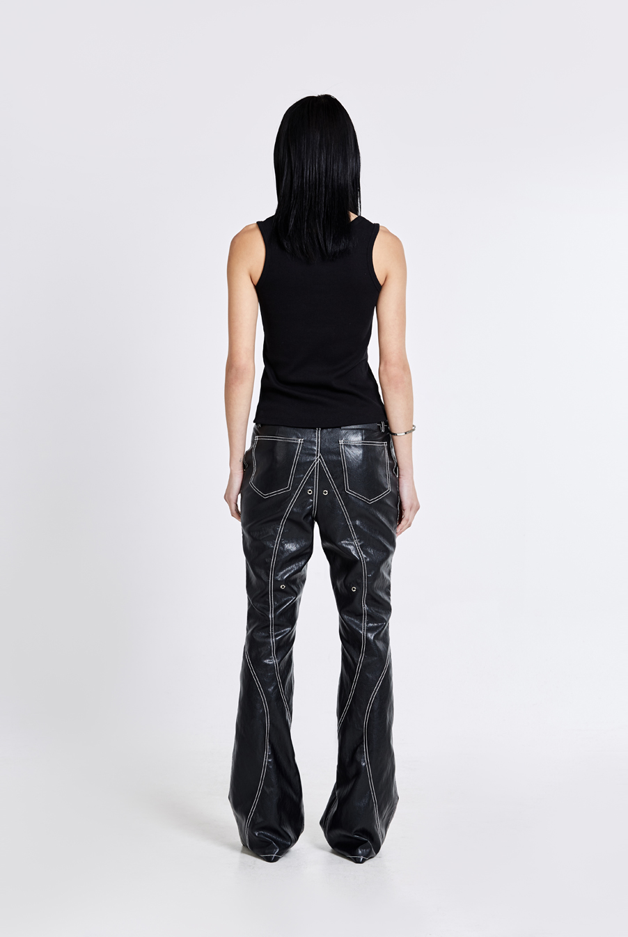 Bootcut Tunnel Linning Trouser Leather - Black(woman)