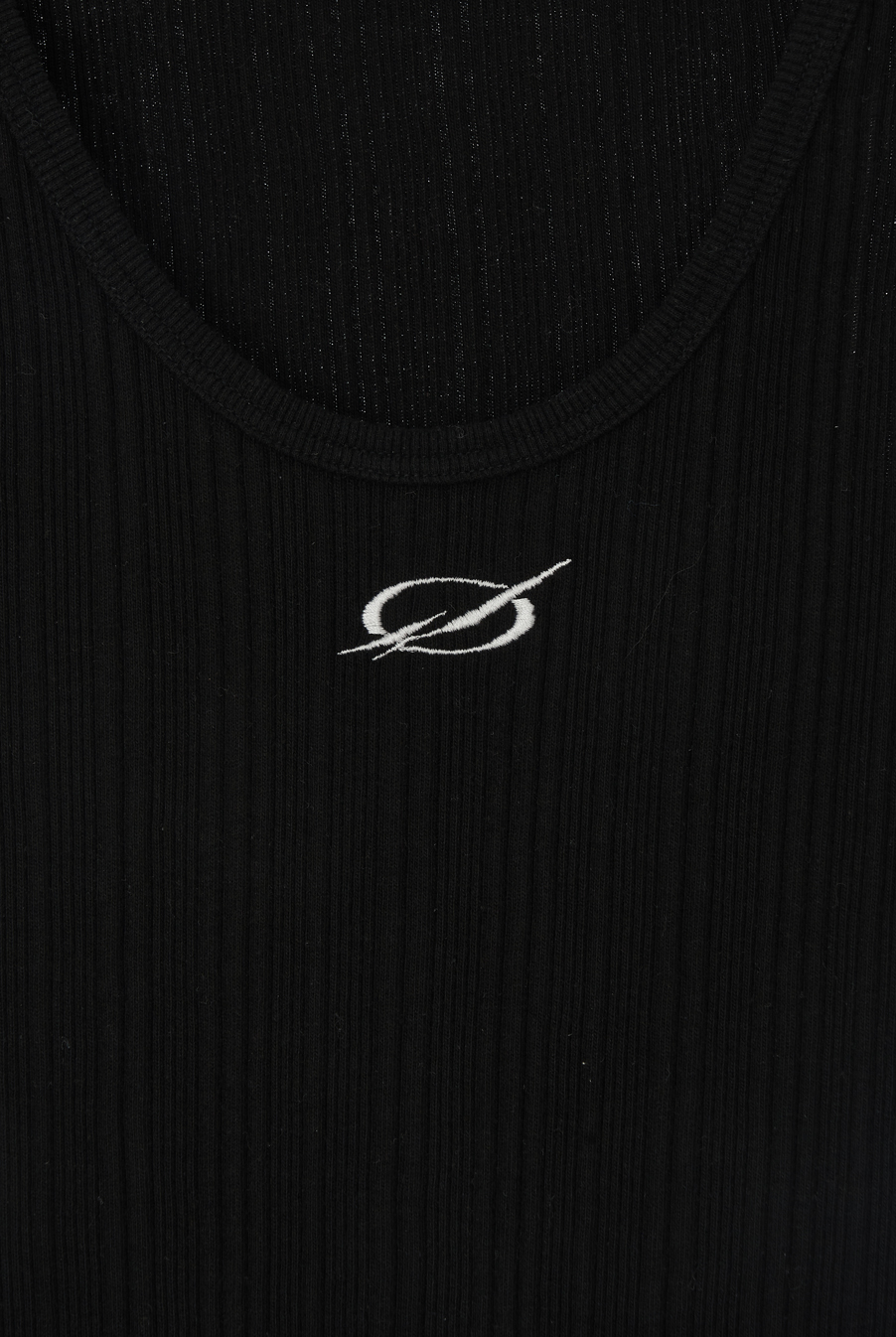 Irregular Logo embroidery Sleeveless - Black(woman)
