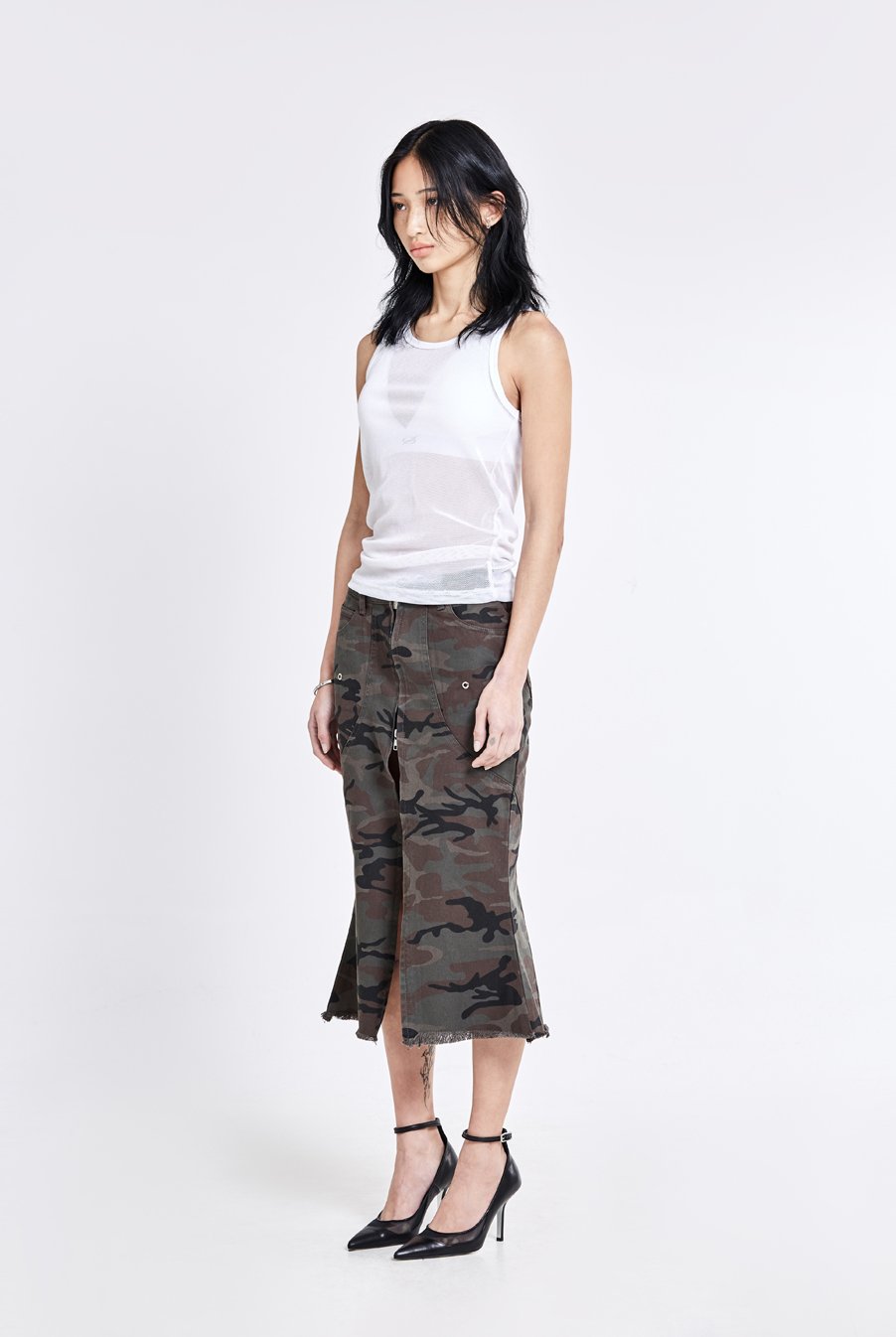 Tunnel Lining Mid Skirt - Military(woman)