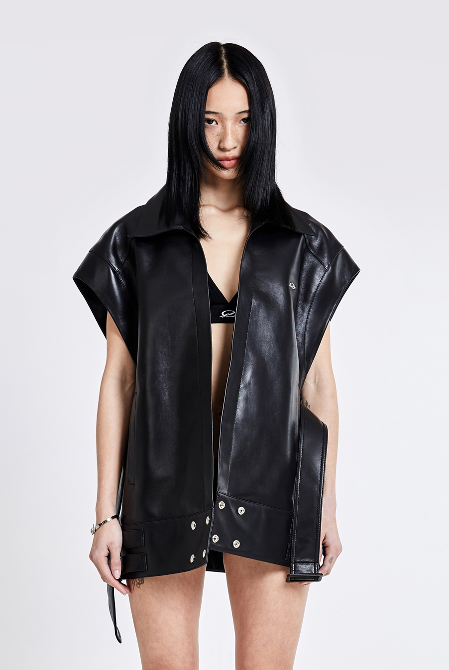 Leather Vest - black(unisex)