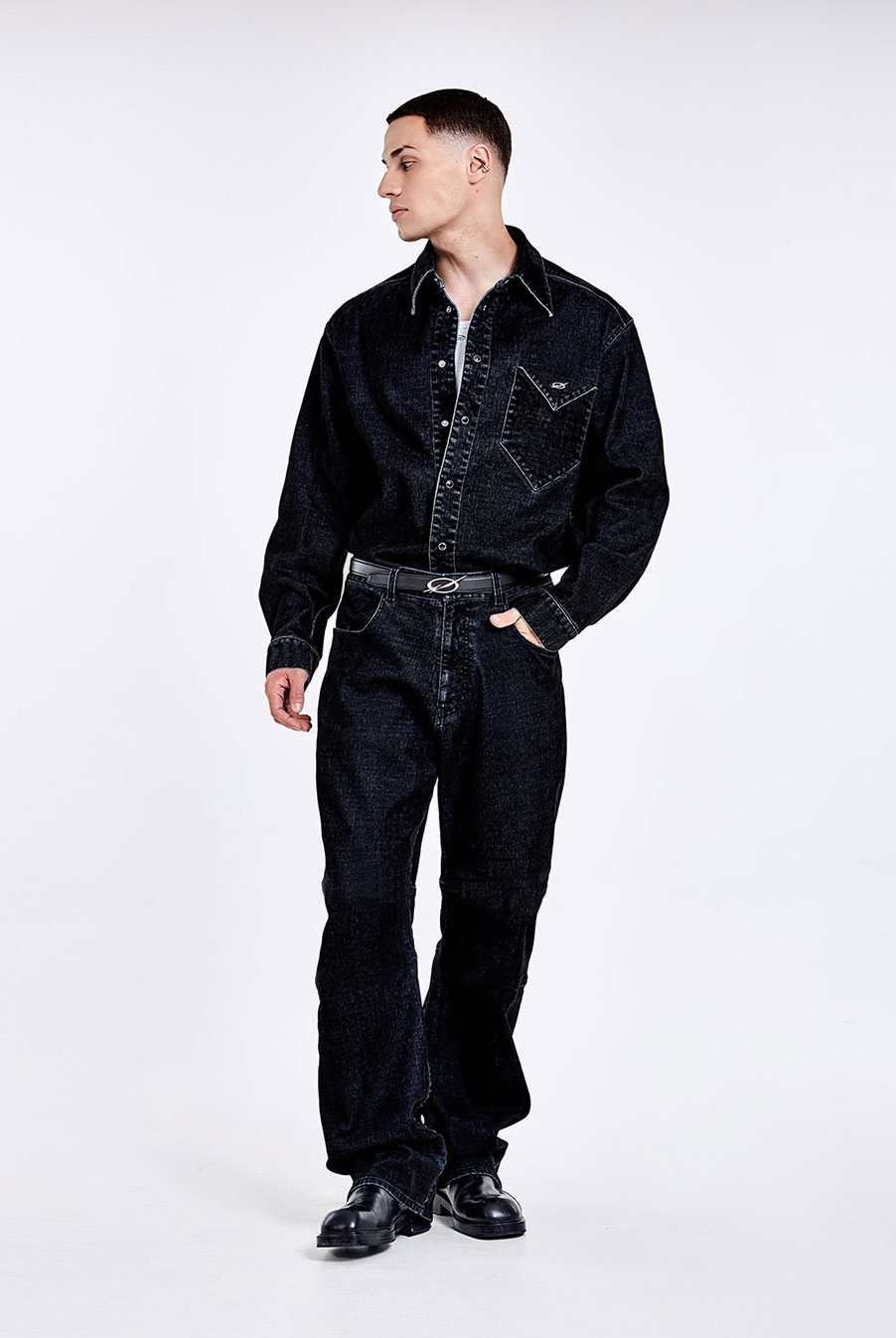 Triangle Denim shirt - Velvet Black