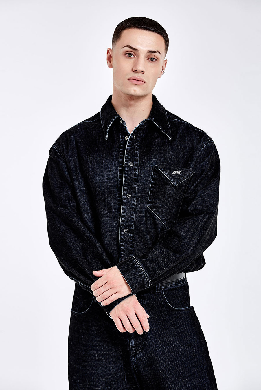 Triangle Denim shirt - Velvet Black