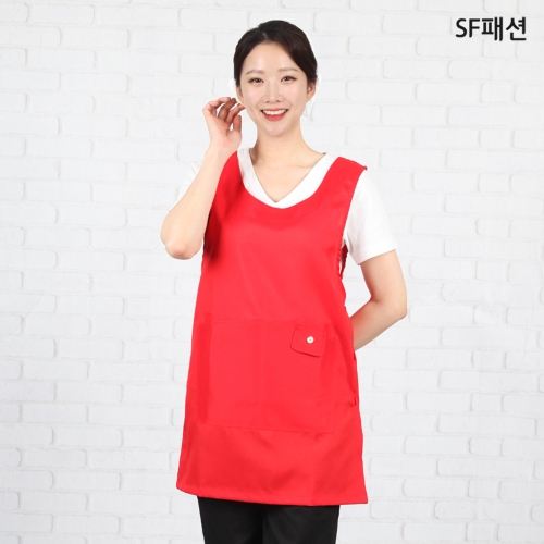 컬러9종 포포켓 원피스 앞치마 유니폼 앞치마 가운