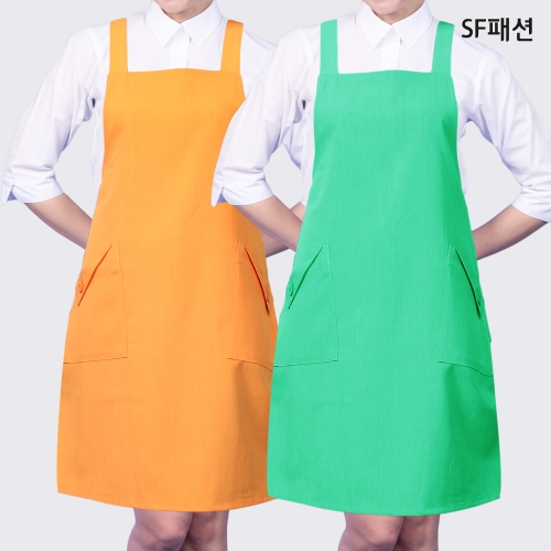 X형 클래식 앞치마 부드럽고 다양한 색상 유니폼 가운