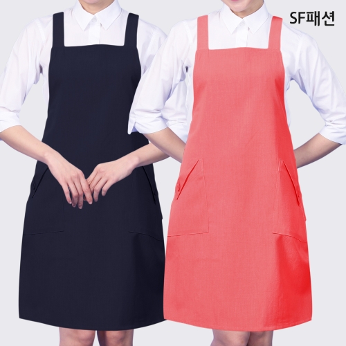 X형 클래식 앞치마 부드럽고 다양한 색상 유니폼 가운