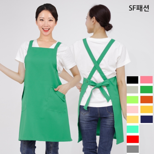 X형 클래식 앞치마 부드럽고 다양한 색상 유니폼 가운