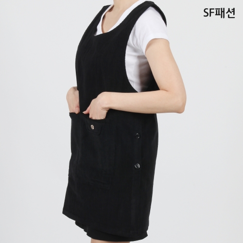 골덴 원피스 앞치마 코듀로이 앞치마 사이즈 L