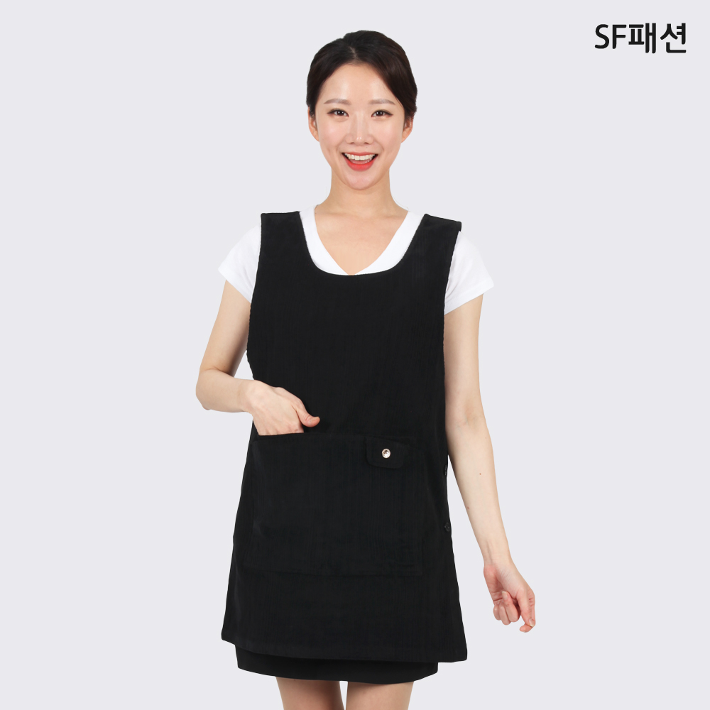 골덴 원피스 앞치마 코듀로이 앞치마 사이즈 L