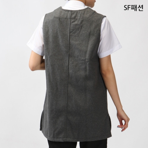 겨울 모직 지퍼 주머니 앞치마
