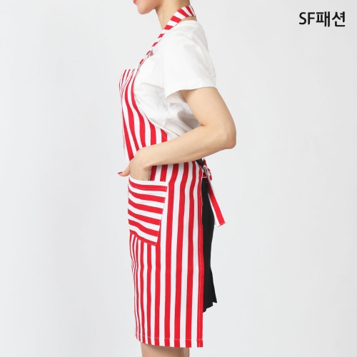 스트라이프 캔버스 앞치마 카페 공방 어린이집 유치원 보육 교사