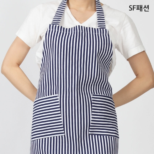 스트라이프 캔버스 앞치마 카페 공방 어린이집 유치원 보육 교사