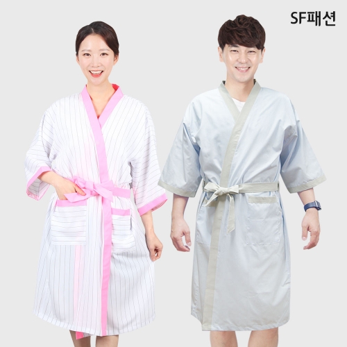 줄지밴딩 사우나 가운 남녀공용 나이트
