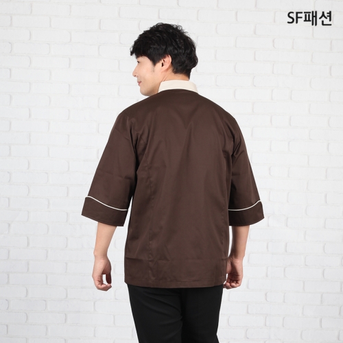 얇은 7부 쿡복 조리복