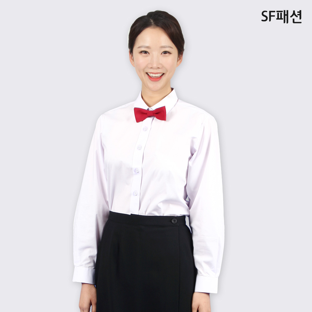 여성 기본 긴팔 블라우스 교복 흰셔츠