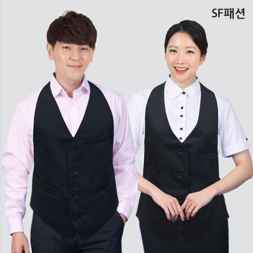 무채색 무등판 조끼 유니폼 사이즈 L-XL