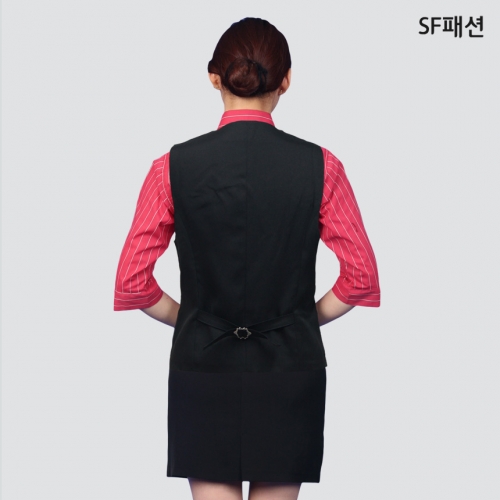검정 무지 기본조끼 치마바지 유니폼