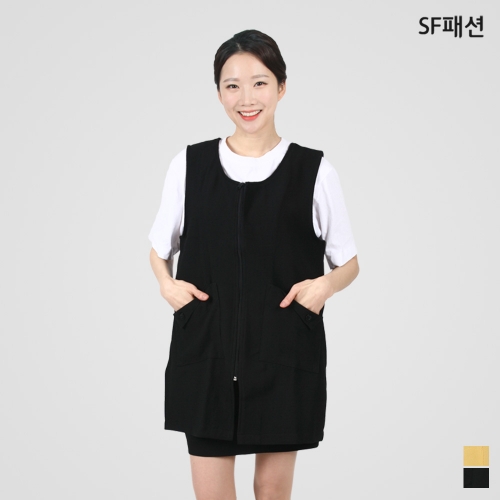 앞트임 원피스형 앞치마 조끼형 가을겨울용