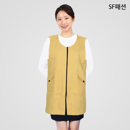 앞트임 원피스형 앞치마 조끼형 가을겨울용