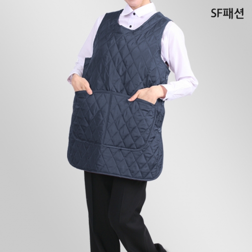 넓은포켓 겨울누빔 앞치마 원피스형 생활방수
