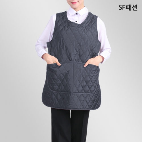 넓은포켓 겨울누빔 앞치마 원피스형 생활방수