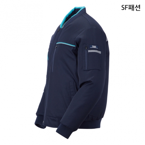 민트 배색 보머 점퍼 패딩 작업복 근무복
