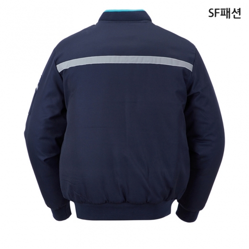 민트 배색 보머 점퍼 패딩 작업복 근무복