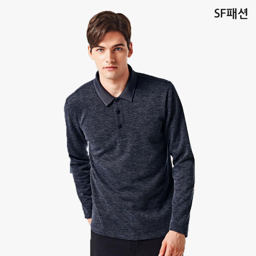 벌집 기모 티셔츠 겨울 카라티