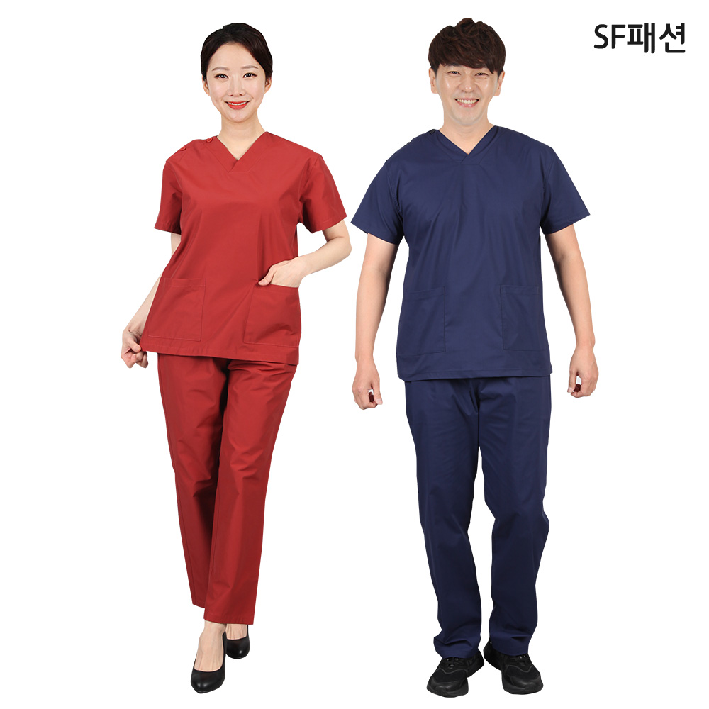 브이넥 간호복 수술복 상하세트 SFMM01