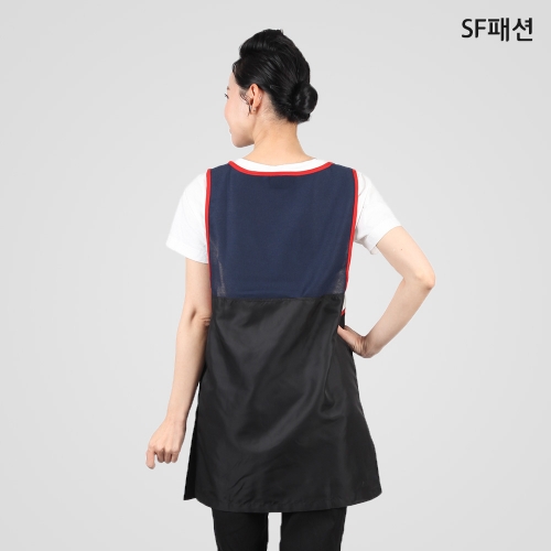 레드 파이핑 망사 앞치마