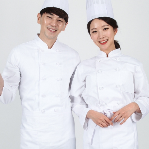 조리사 시험복 세트 조리복 상의 허리앞치마 L 종이모