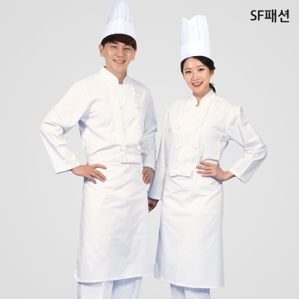조리사 시험복 세트 조리복 상의 허리앞치마 S 종이모