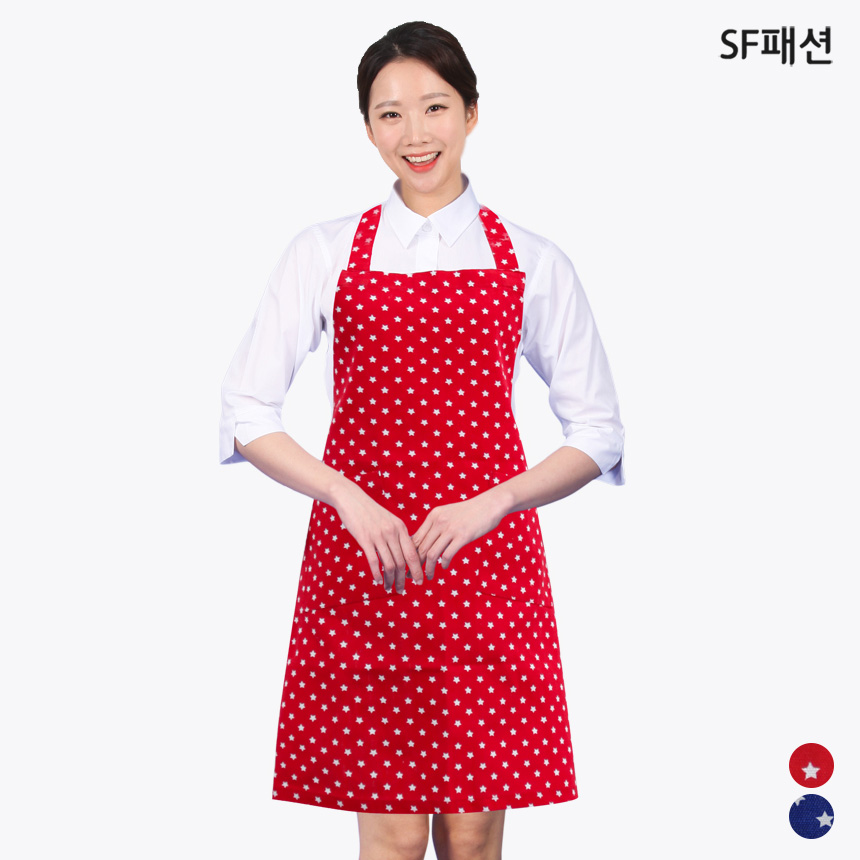 미니 스타 목걸이형 앞치마 캔버스 원단 카페 공방 어린이집 유치원