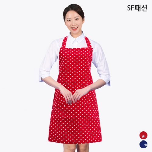 미니 스타 목걸이형 앞치마 캔버스 원단 카페 공방 어린이집 유치원